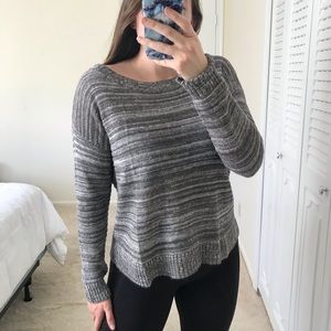 Eileen Fisher Linen Knit Sweater Gray Size Medium